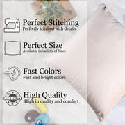 Velvet Cushion Cover With Piping - Perfect for Home Décor Set of 5, Beige